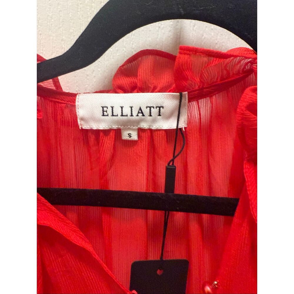 ELLIATT Lilja Long Sleeve Maxi Dress in Red Wedding Guest Cocktail Size S NWT - Picture 7 of 8
